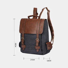 Vintage Leather Canvas Backpack for Men & Women – Travel Daypack, Unisex Rucksack - VOTVO