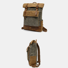 Rucksack aus Canvas-Leder – passend für 15,6-Zoll-Laptops | Perfekt für die Uni, Wochenendreisen und den täglichen Gebrauch
