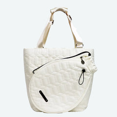 Women’s Nylon Racket Bag – White Outdoor Badminton Sports Shoulder Bag