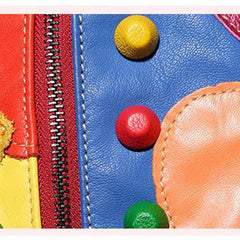 Women's Genuine Leather Splice Rivet Backpack - Stylish & Durable Shoulder Bag for School, Travel, & Daily Use - VOTVO