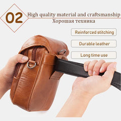 Men's Genuine Leather Phone Purse – Crossbody & Waist Bag for Daily Use