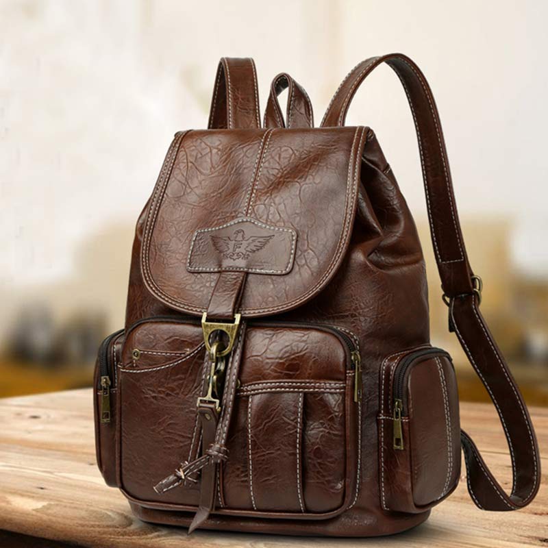 Vegan Leather Backpack for Women – Vintage Casual Daypack Purse for Ladies & Girls - VOTVO