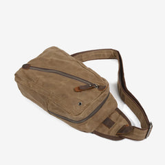 Canvas Sling Bag Schultertasche Brusttasche für Männer – Reise Wandern Crossbody Daypack