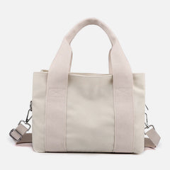 Solid Color Small Tote Triple Compartment Large Crossbody Canvas Purse - VOTVO