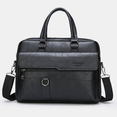 Lightweight PU Leather Messenger Bag – Slim Business Briefcase for Men