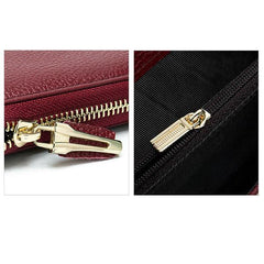 Women's Genuine Leather Vintage Wallet - Stylish and Functional Zip Closure Wallet