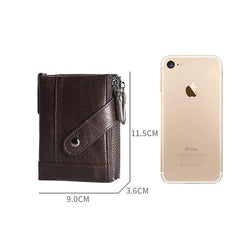 Genuine Leather RFID Small Wallet – Compact and Secure