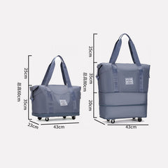 Tote Bag for Travel with Pull Rod & Oblique Folding Storage – Large Capacity Nylon Travel Sleeve - VOTVO