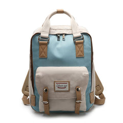 Large Capacity Colorblock Waterproof Backpack – School & Travel Laptop Bag