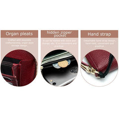Women's Genuine Leather Vintage Wallet - Stylish and Functional Zip Closure Wallet
