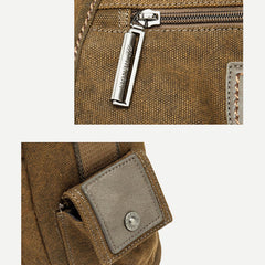 Vintage Canvas Messenger Bag for Men – Large Capacity Briefcase with Adjustable Shoulder Strap