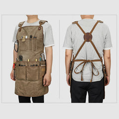 Tool Bag for Craftsman – Heavy Duty Waterproof Canvas Tool Apron with 13 Pockets & 5 Slots