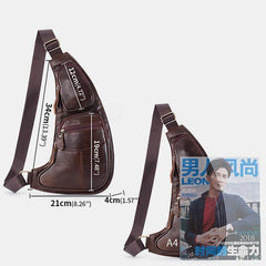 Vintage Genuine Leather Chest Sling Bag – Stylish Messenger Bag for Men