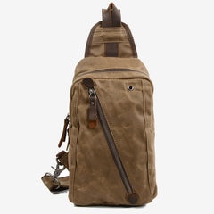 Canvas Sling Bag Schultertasche Brusttasche für Männer – Reise Wandern Crossbody Daypack