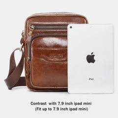 Vintage Oil-Tanned Leather Sling Bag for Men - Stylish Crossbody Shoulder Bag