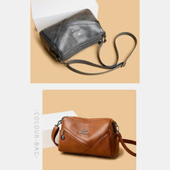 Retro Medium Sling Shoulder Bag for Women – Soft PU Leather Crossbody Handbag
