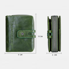 Genuine Leather Multifunctional Anti-theft Wallet for Women – RFID Protection, Card Slots & Zippered Coin Pocket