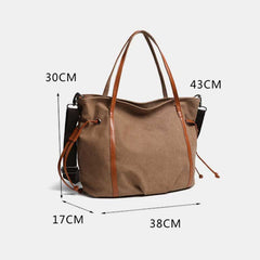 Vintage Casual Hobo Bag – Spacious Canvas Shoulder Tote for Daily Use & Travel