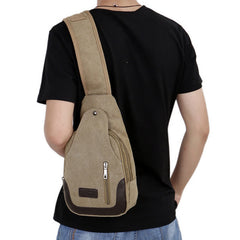 Canvas-Umhängetasche für Herren – Tagesrucksack für Outdoor-Reisen und Camping