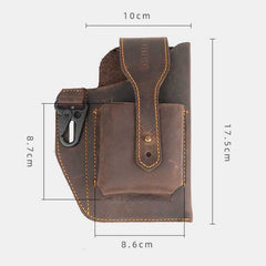 Vintage Leather Waist Phone Bag with Keychain | Outdoor Activity & Daily Use | Genuine Leather - VOTVO