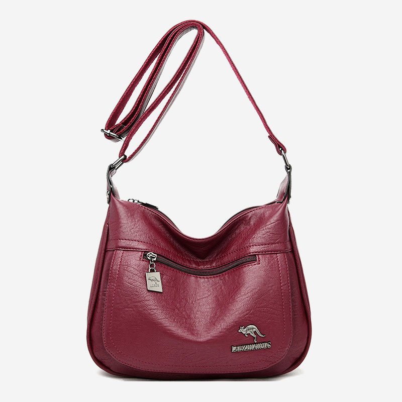Women’s Soft Leather Double Compartment Crossbody Bag – Stylish & Practical Shoulder Bag - VOTVO