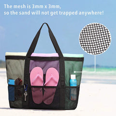 Large Capacity Beach Bag for Holiday Travel – Portable Mesh Shoulder Bag