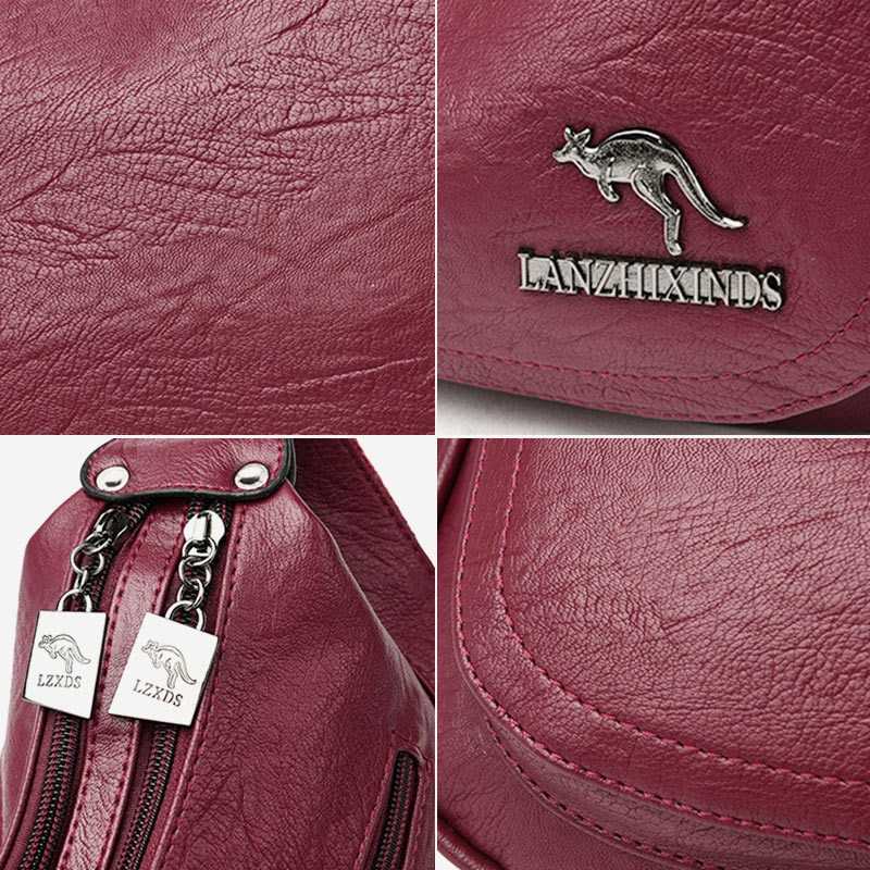 Women’s Soft Leather Double Compartment Crossbody Bag – Stylish & Practical Shoulder Bag - VOTVO