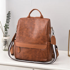 Women's Anti-theft Leather Backpack – Stylish & Secure Travel Handbag
