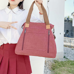 Vintage Leisure Tote Bag for Women – Canvas Crossbody Commuter Shoulder Bag