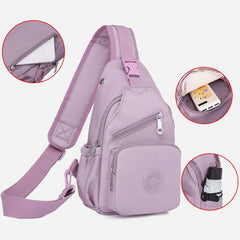 Sling Bag for Women | Multi-Pocket Waterproof Canvas Daily Shopping Backpack