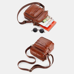 Vintage Oil-Tanned Leather Sling Bag for Men - Stylish Crossbody Shoulder Bag