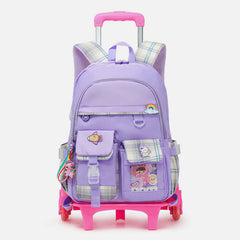 School Backpack for Kids – Cute Pattern Rolling Backpack with Adjustable Straps