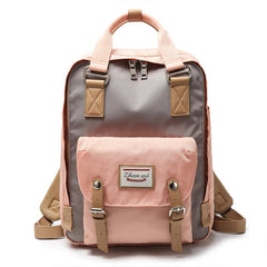 Large Capacity Colorblock Waterproof Backpack – School & Travel Laptop Bag