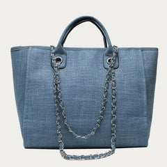 Crossbody Canvas Tote for Women – Chain Strap Bucket Bag - VOTVO