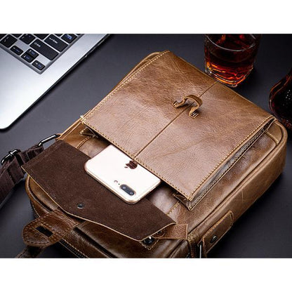 Borsa a tracolla Bull Captain in vera pelle: elegante e pratica per l'uso quotidiano, i viaggi e il lavoro