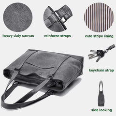Tote Bag for Women – Large Capacity Canvas Laptop Shoulder Bag, Business & Travel Organizer