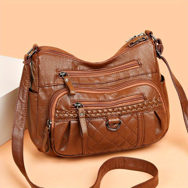 Women's leather bag with multiple pockets - VOTVO