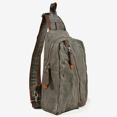 Canvas Sling Bag Schultertasche Brusttasche für Männer – Reise Wandern Crossbody Daypack