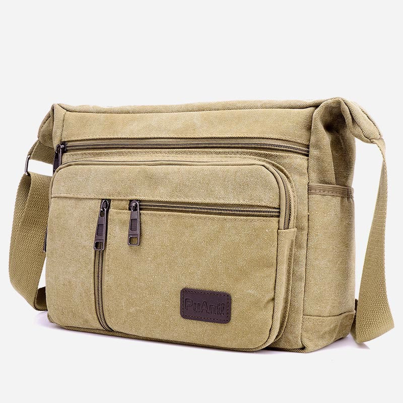 Borsa a tracolla da uomo | Borsa a tracolla vintage in tela per esterni