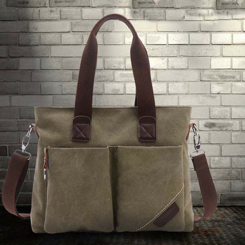 Unisex Canvas Shoulder Bag – Retro Casual Handbag & Work Tote - VOTVO