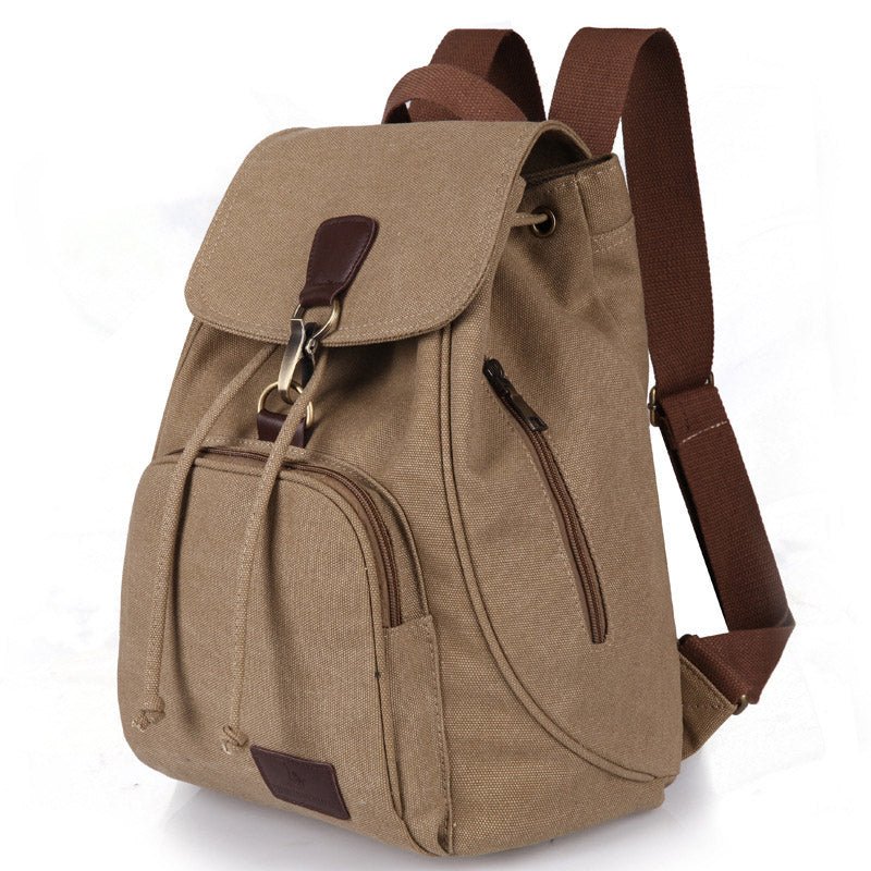 Vintage Canvas Backpack for Women & Girls – Drawstring Rucksack for School & Travel - VOTVO