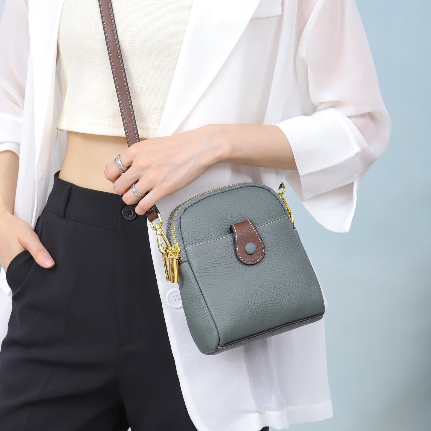 Borsa a tracolla Charlotte in vera pelle