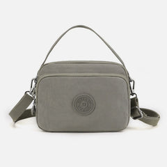 Small Nylon Crossbody Bag for Women – Triple Compartment Travel Purse