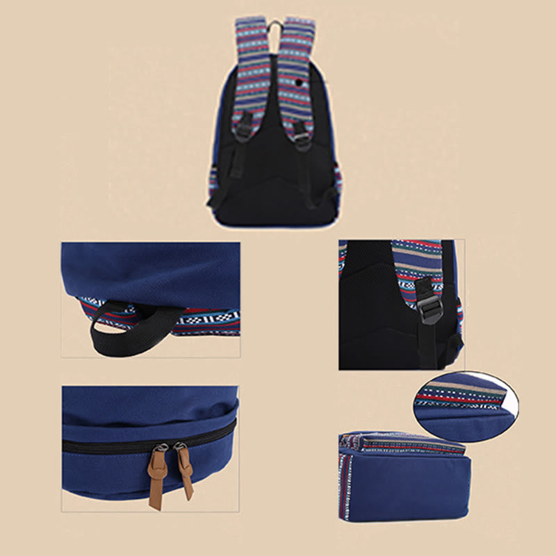 Zaino in tela personalizzato con strisce colorate per donna - Zaino sportivo per studenti