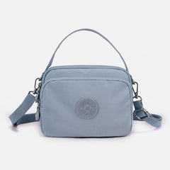 Small Nylon Crossbody Bag for Women – Triple Compartment Travel Purse