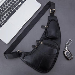 Vintage Genuine Leather Chest Sling Bag – Stylish Messenger Bag for Men