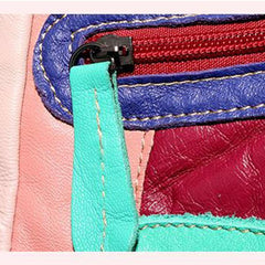 Women's Genuine Leather Splice Rivet Backpack - Stylish & Durable Shoulder Bag for School, Travel, & Daily Use - VOTVO