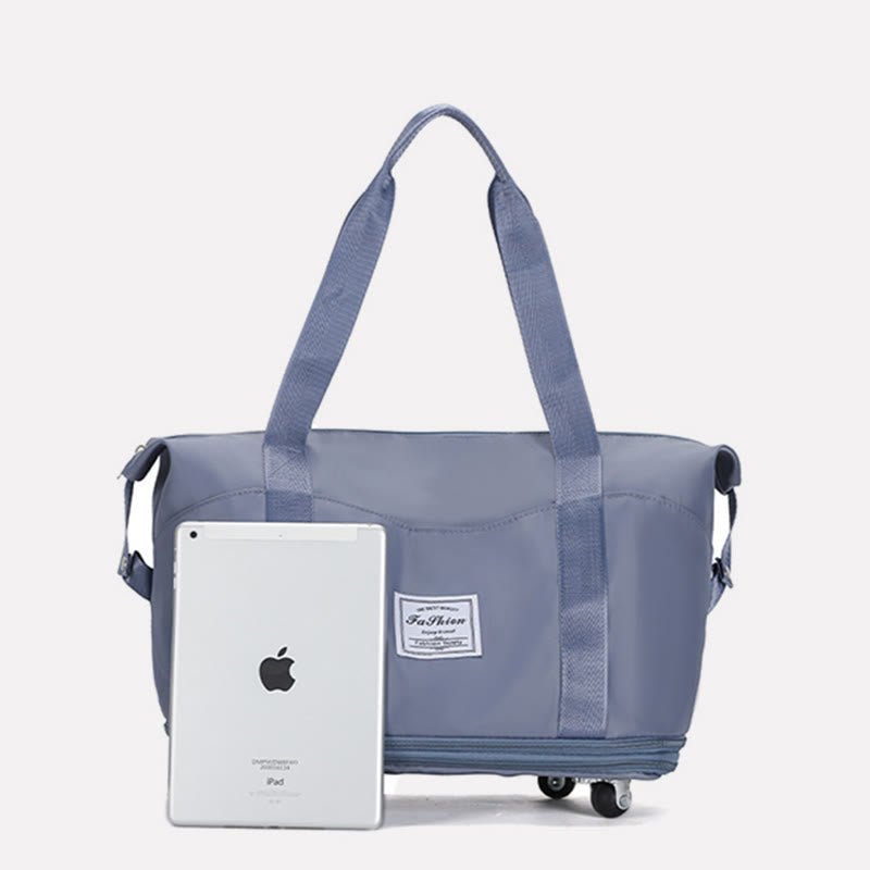 Tote Bag for Travel with Pull Rod & Oblique Folding Storage – Large Capacity Nylon Travel Sleeve - VOTVO