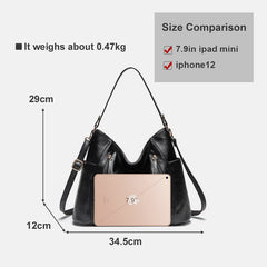 Tote Handbags Set for Women – Leather Hobo Shoulder Bag with Small Clutch