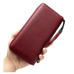Women's Genuine Leather Vintage Wallet - Stylish and Functional Zip Closure Wallet